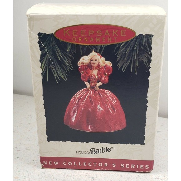 Hallmark Keepsake Ornament Holiday Barbie 1993 Collector's Series Red Dress - Picture 1 of 9